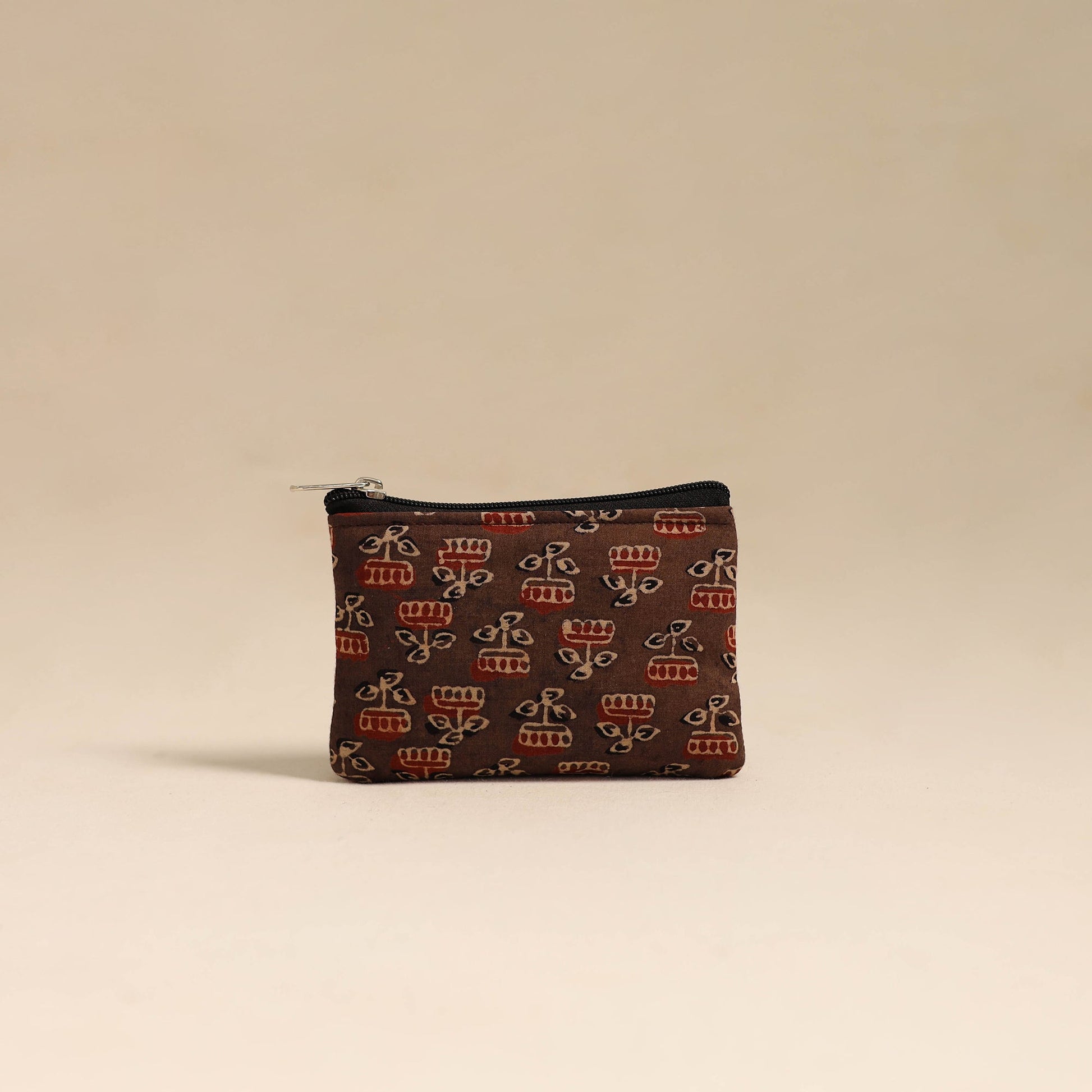 Brown - Handmade Quilted Cotton Coin Pouch 50