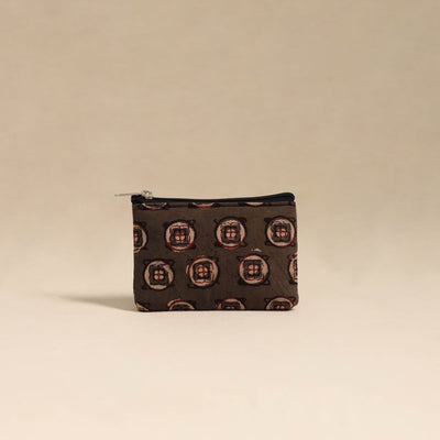 Brown - Handmade Quilted Cotton Coin Pouch 54