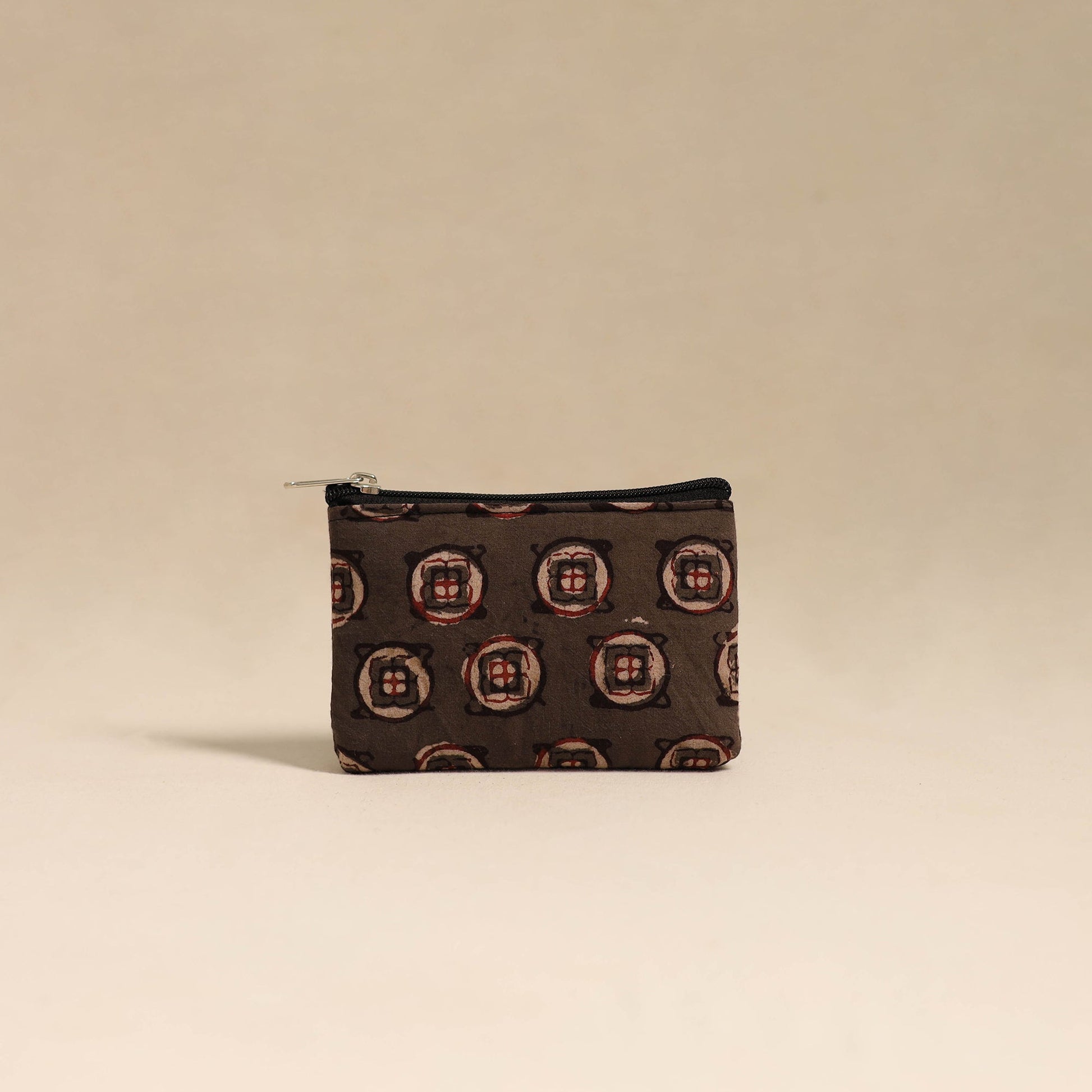 Brown - Handmade Quilted Cotton Coin Pouch 54