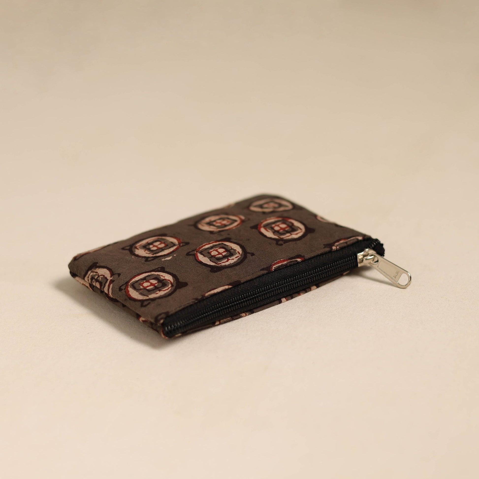 Brown - Handmade Quilted Cotton Coin Pouch 54
