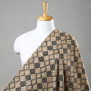 Beige - Kalamkari Block Printed Cotton Fabric