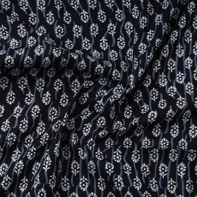Black - Tiny Bootis Jaipur Print Cotton Fabric