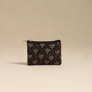 Brown - Handmade Quilted Cotton Coin Pouch 61