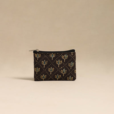 Brown - Handmade Quilted Cotton Coin Pouch 61