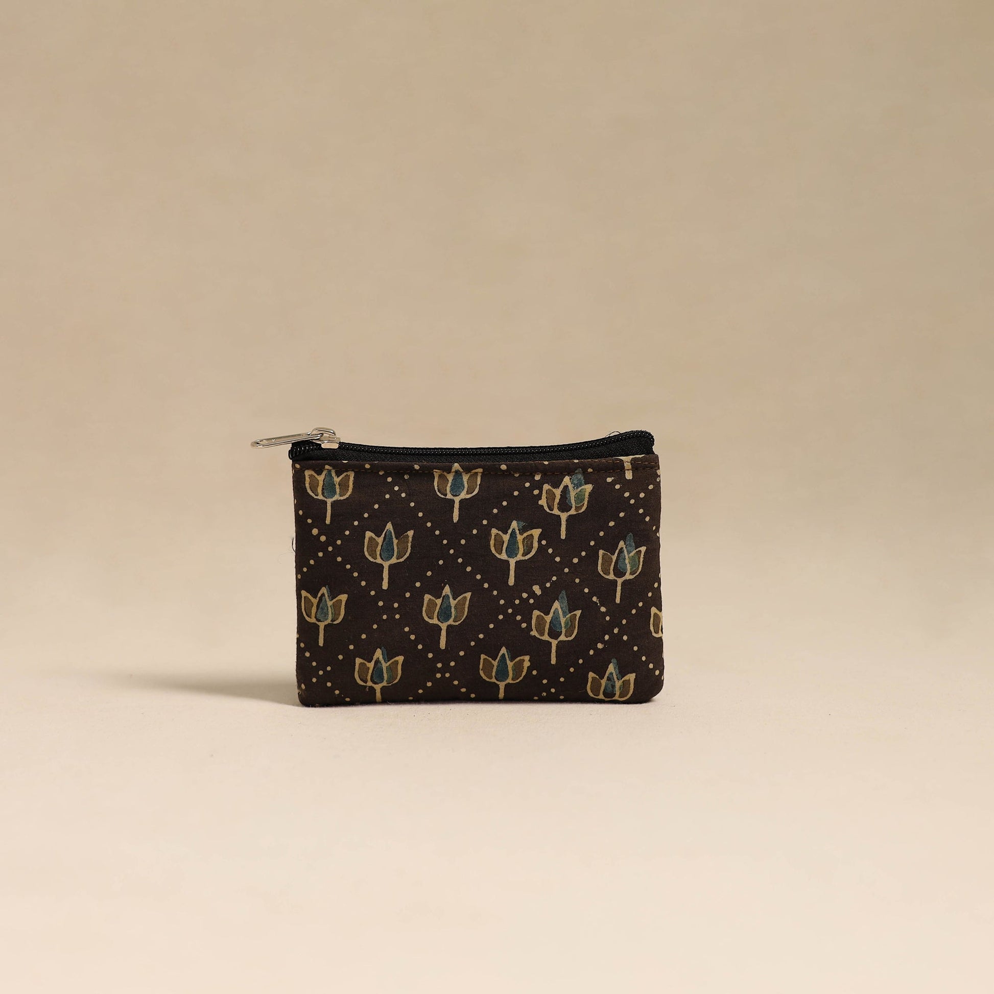 Brown - Handmade Quilted Cotton Coin Pouch 61