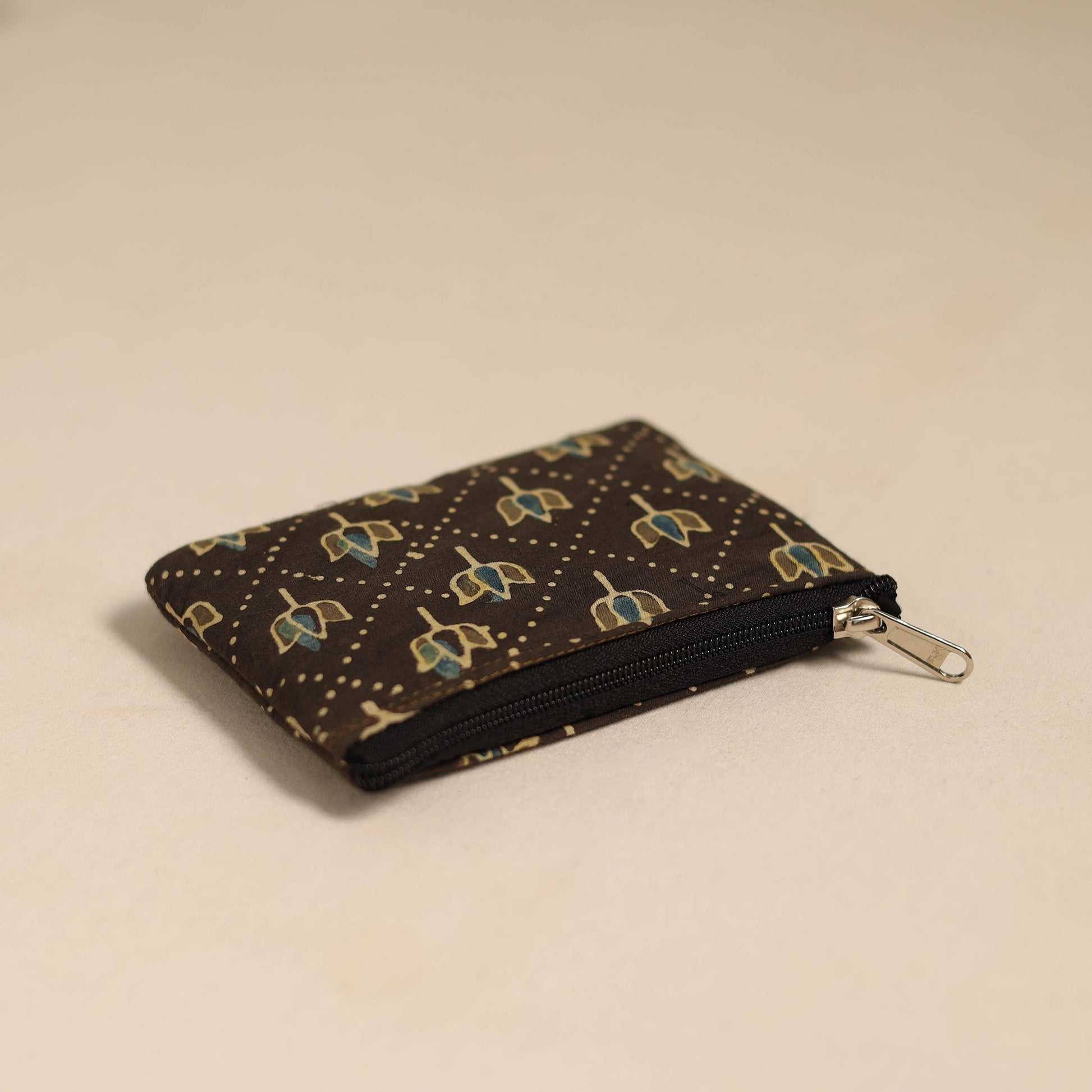 Brown - Handmade Quilted Cotton Coin Pouch 61