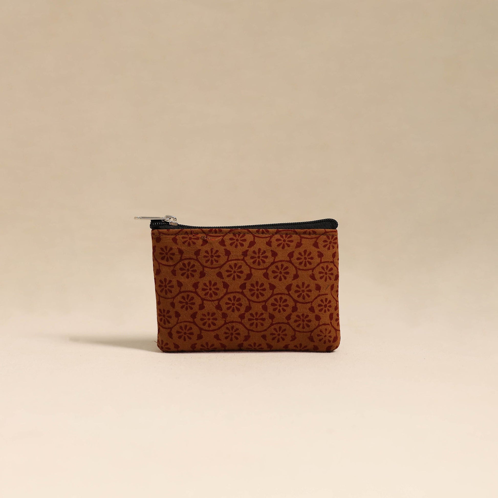 Brown - Handmade Quilted Cotton Coin Pouch 63