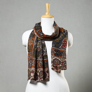 Black - Handpainted Kalamkari Cotton Stole