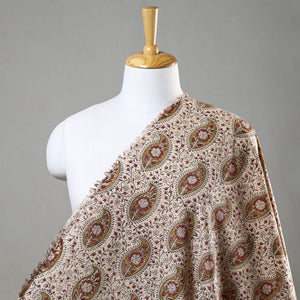 Beige - Pedana Kalamkari Block Printed Cotton Fabric