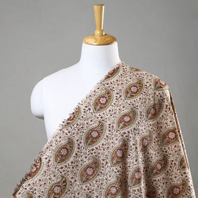 Beige - Pedana Kalamkari Block Printed Cotton Fabric