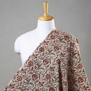 Beige - Pedana Kalamkari Block Printed Cotton Fabric 11