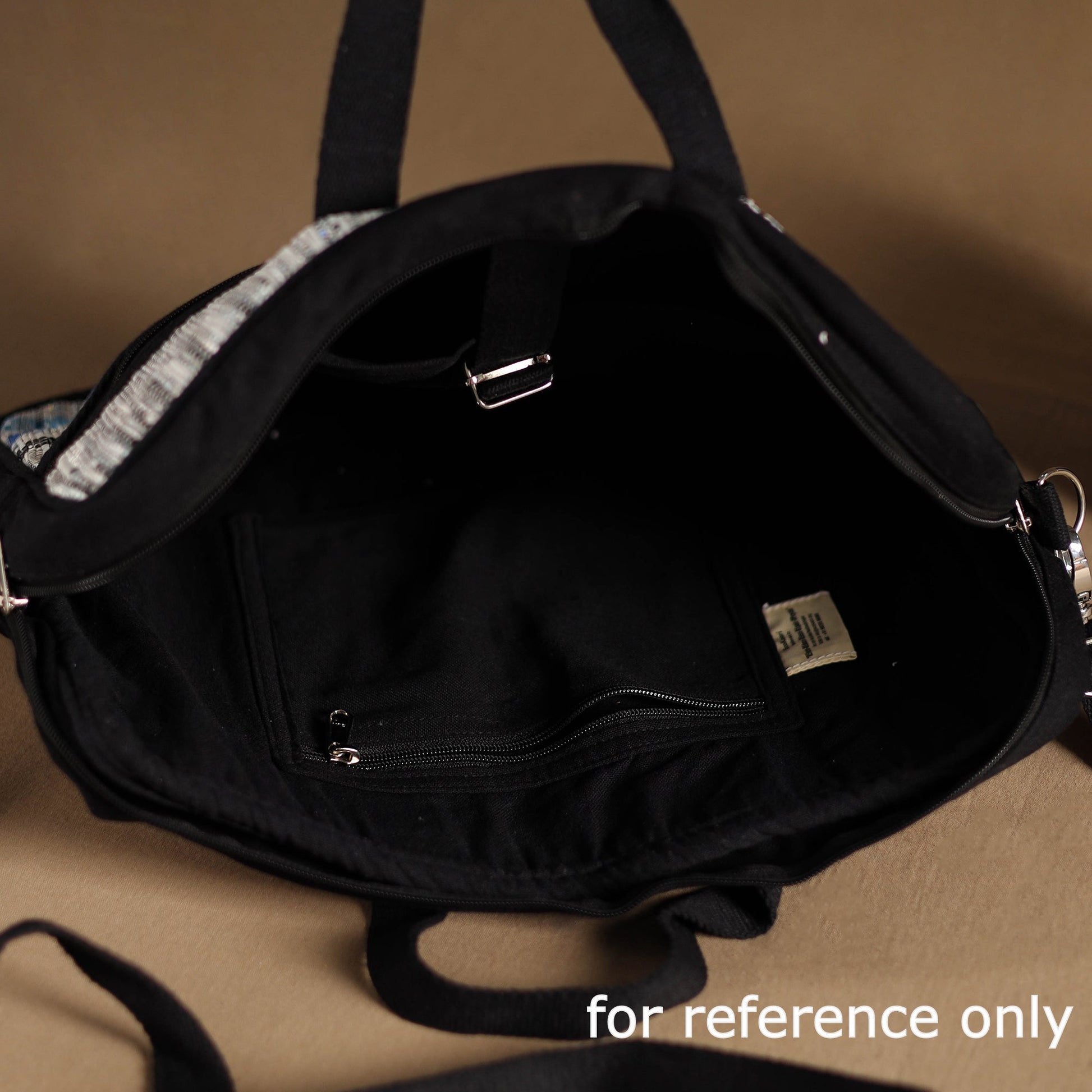 Black - Handcrafted Upcycled Woven Laptop Bag 07