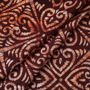 Brown - Hand Printed Cotton Batik Fabric
