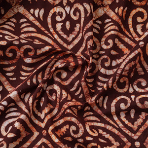 Brown - Hand Printed Cotton Batik Fabric