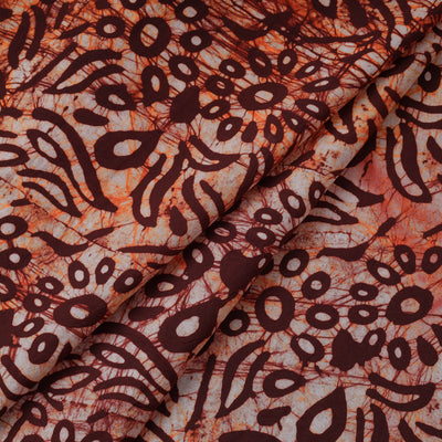 Brown - Hand Printed Cotton Batik Fabric