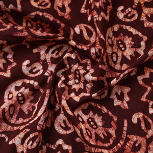 Brown - Hand Printed Cotton Batik Fabric