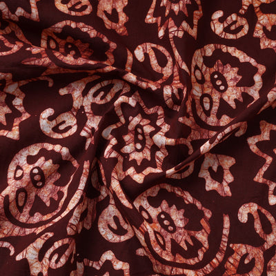 Brown - Hand Printed Cotton Batik Fabric