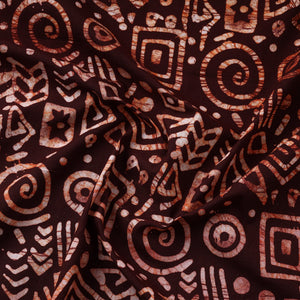 Brown - Hand Printed Cotton Batik Fabric