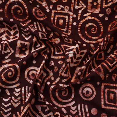 Brown - Hand Printed Cotton Batik Fabric