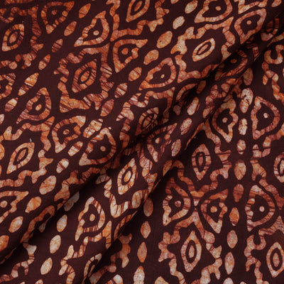 Brown - Hand Printed Cotton Batik Fabric