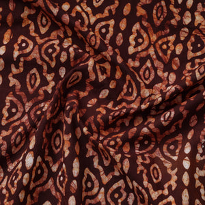 Brown - Hand Printed Cotton Batik Fabric