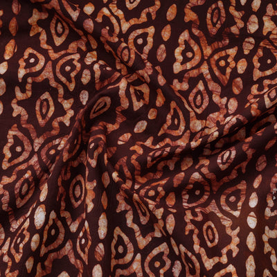 Brown - Hand Printed Cotton Batik Fabric