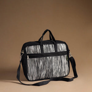 Black - Handcrafted Upcycled Woven Laptop Bag 06