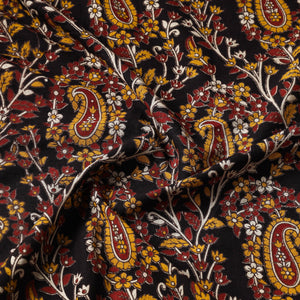 Black - Kalamkari Printed Cotton Fabric