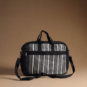 Black - Handcrafted Upcycled Woven Laptop Bag 08