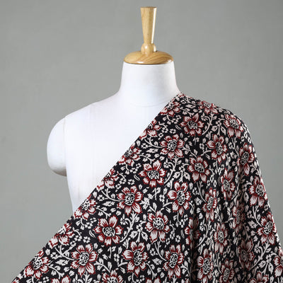 Black - Bagh Block Printed Modal Silk Fabric
