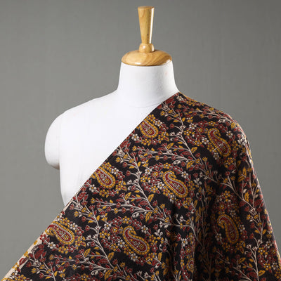 Black - Kalamkari Printed Cotton Fabric