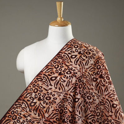 Brown - Hand Printed Cotton Batik Fabric