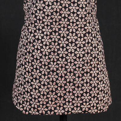 Black - Special Tagai Work Block Print Cotton Kurta Material