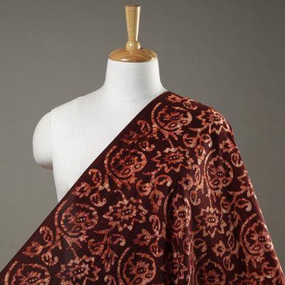Brown - Hand Printed Cotton Batik Fabric