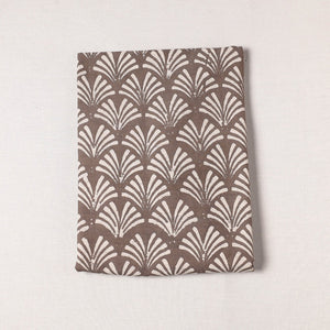 Brown - Mulberry Silk Cotton Handloom Pipad Block Printing Precut Fabric