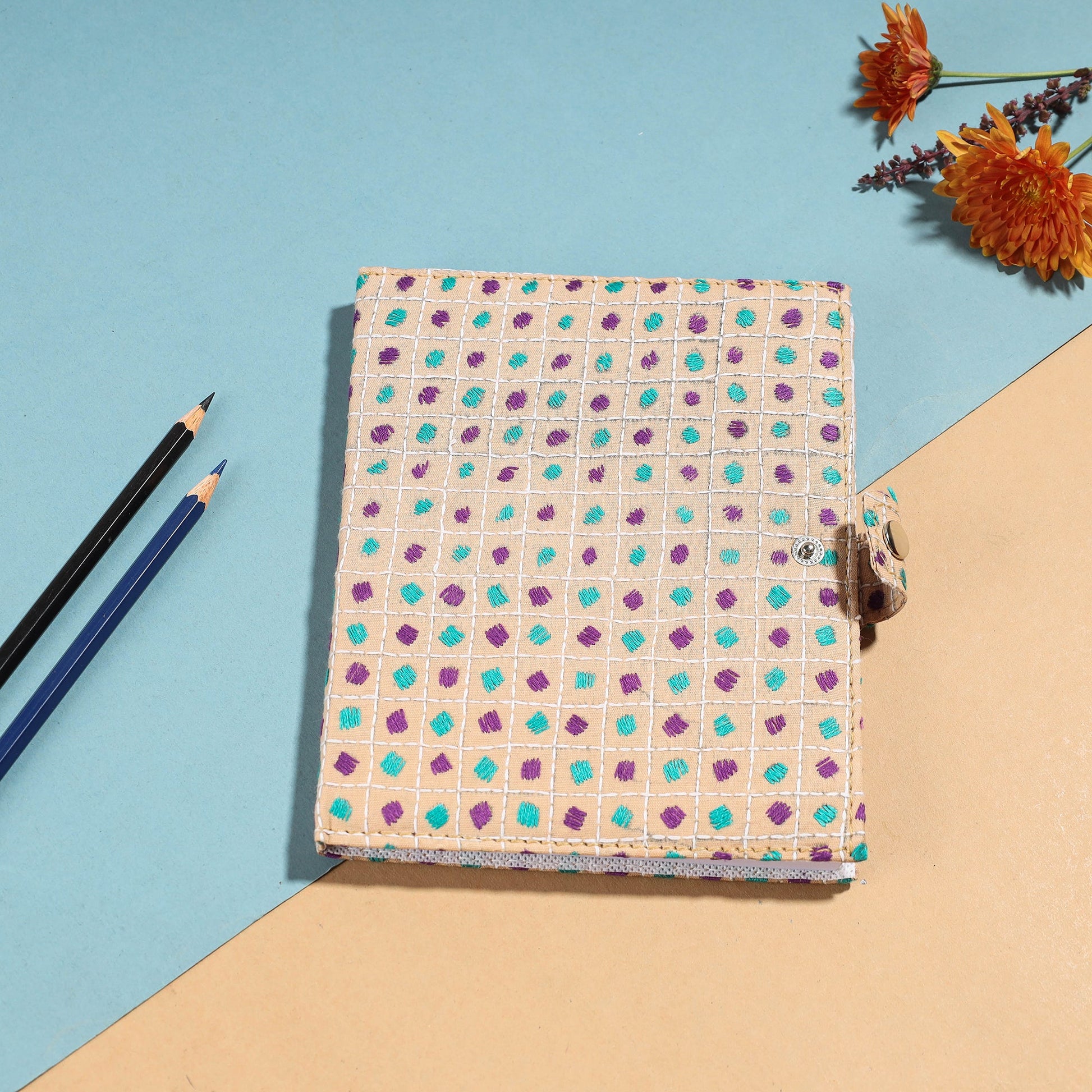 Bengal Kantha Work Handcrafted Notepad (7 x 6 in)