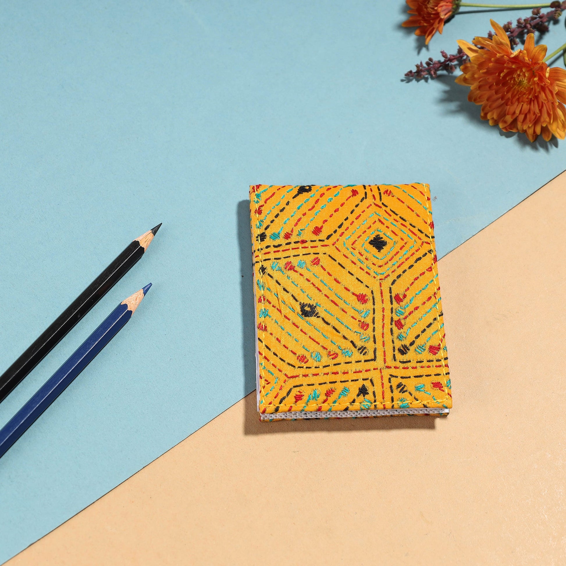 Bengal Kantha Work Handcrafted Notepad (4 x 3 in)