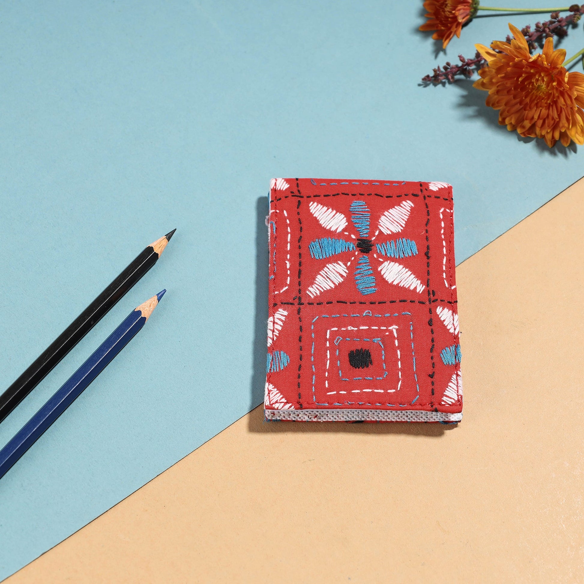 Bengal Kantha Work Handcrafted Notepad (4 x 3 in)