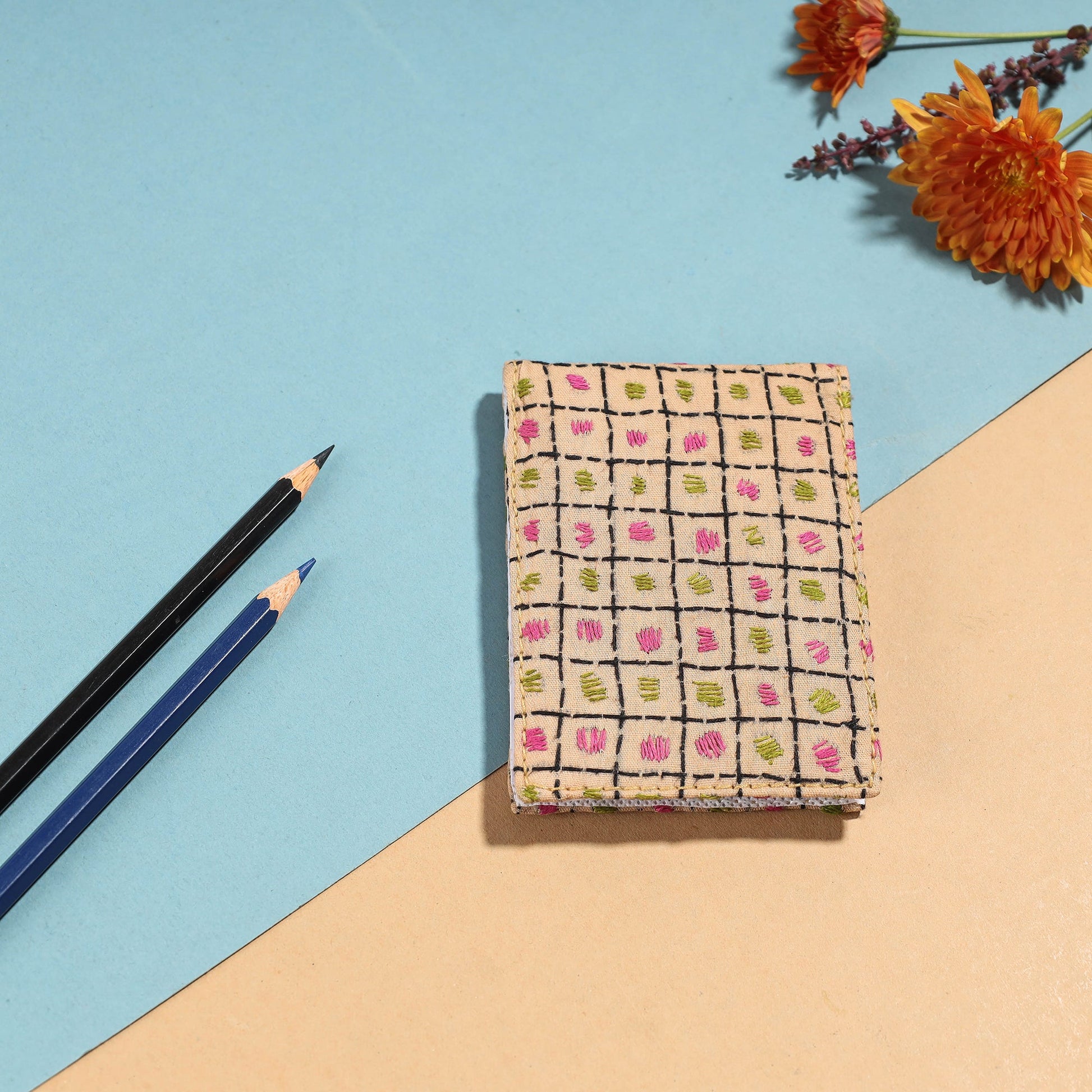 Bengal Kantha Work Handcrafted Notepad (4 x 3 in)