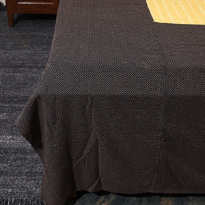 Brown - Jacquard Patchwork Cotton Double Bed Cover with Pillow Covers (107 x 87 in)