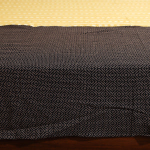 Brown - Jacquard Patchwork Cotton Double Bed Cover with Pillow Covers (107 x 87 in)