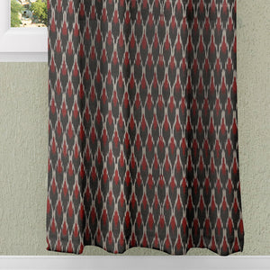Black - Pochampally Ikat Pure Cotton Fabric Door Curtain (7 x 3 Feet) (single piece)