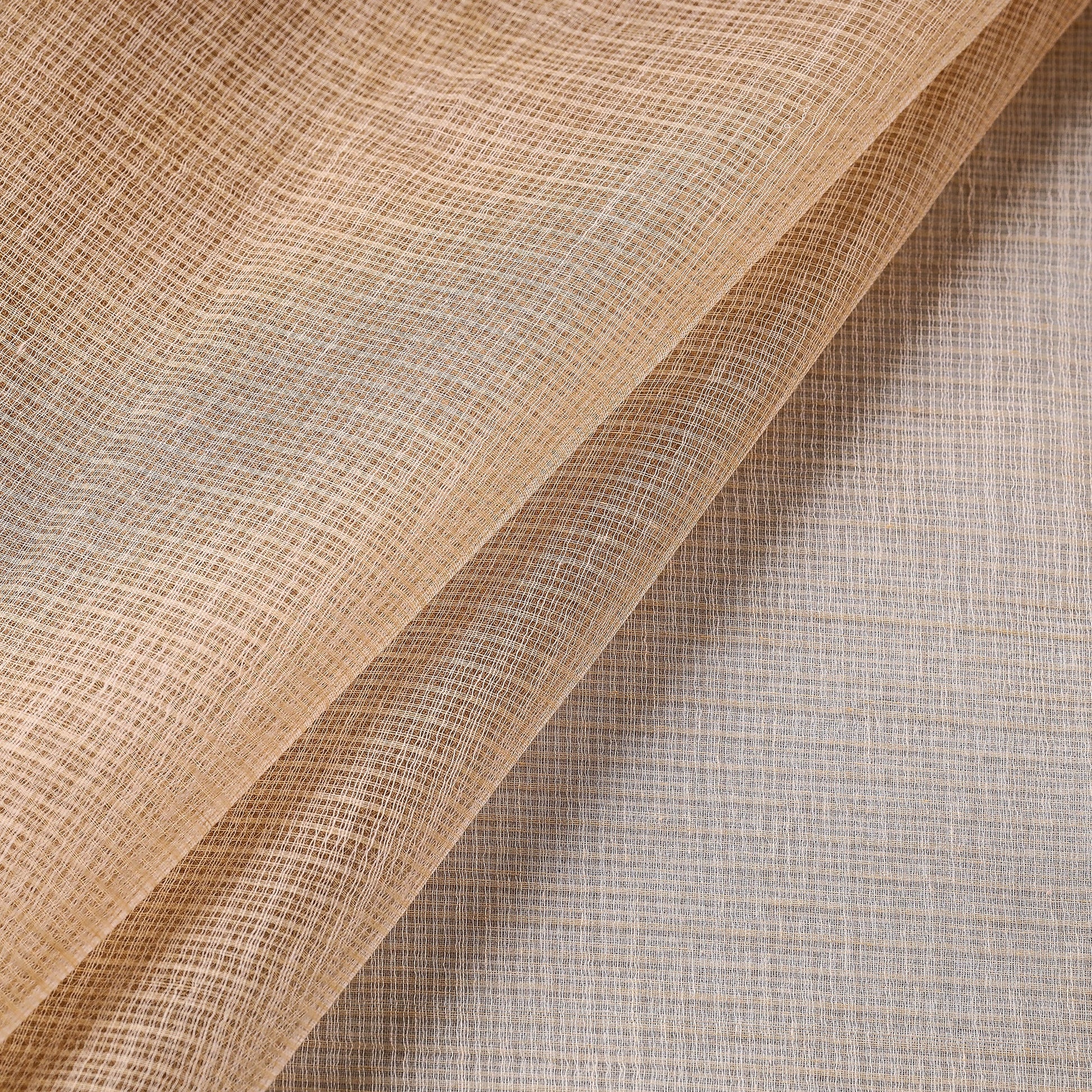 Beige - Plain Weaving Kota Doria Cotton Fabric 01
