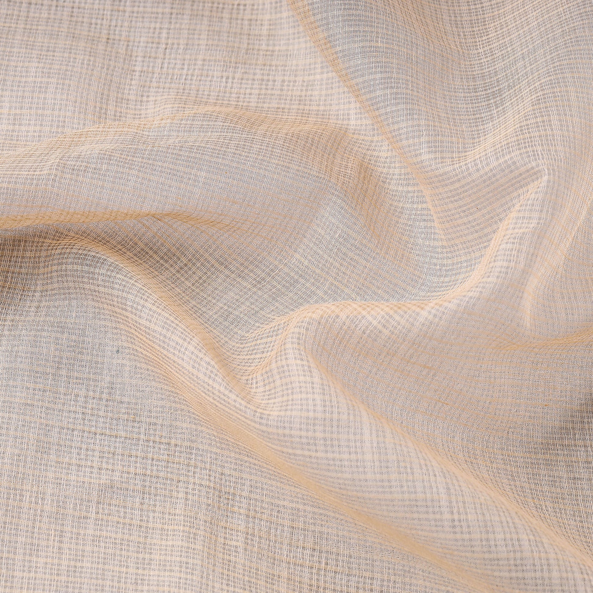 Beige - Plain Weaving Kota Doria Cotton Fabric 01