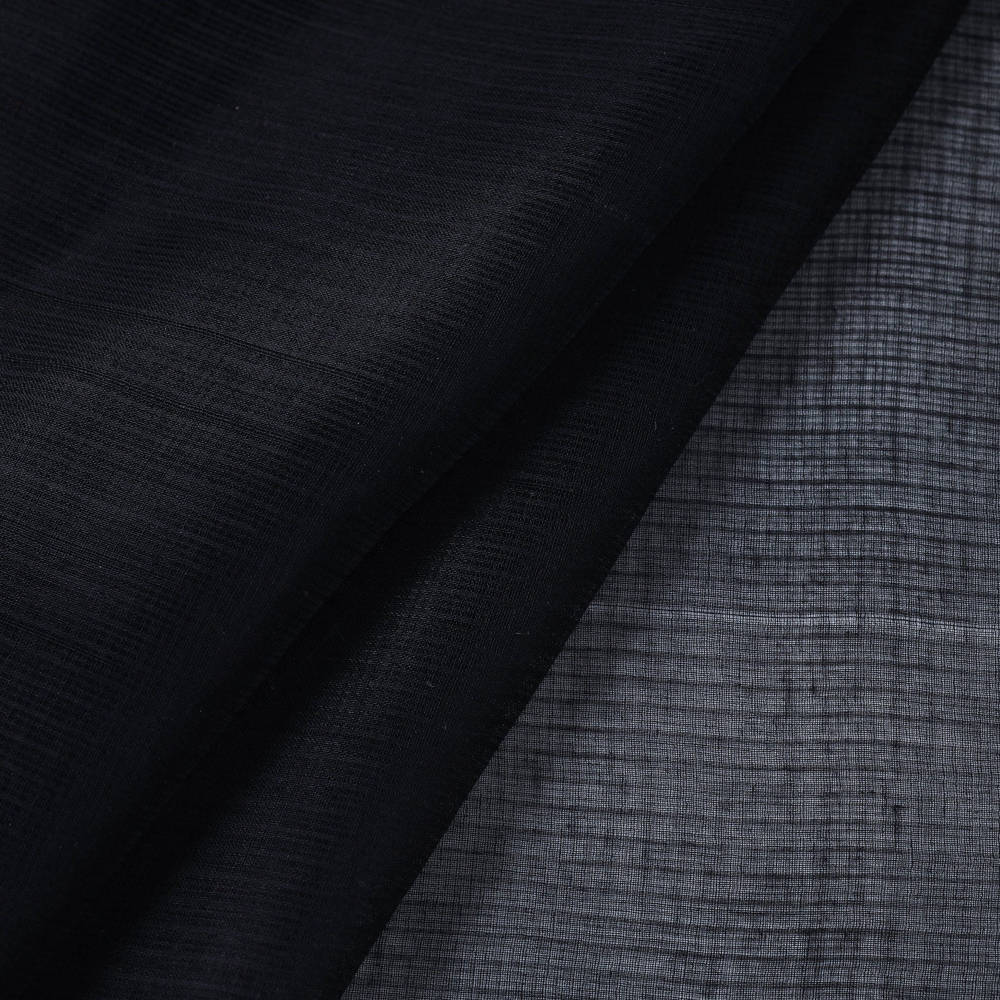 Black - Plain Weaving Cotton Kota Doria Fabric 13