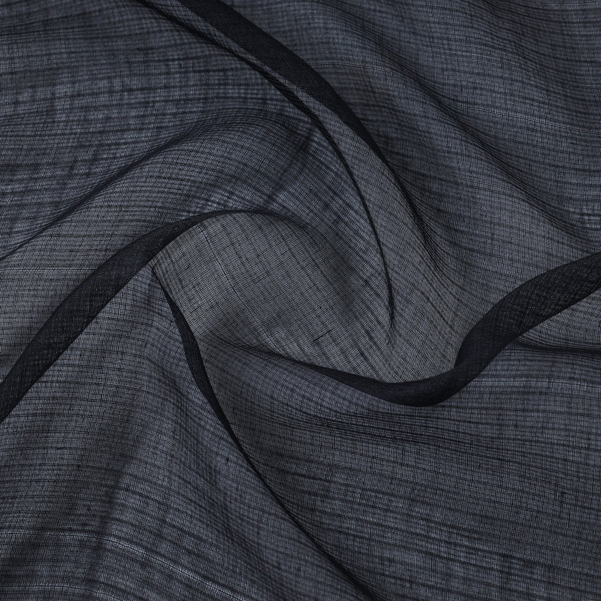 Black - Plain Weaving Cotton Kota Doria Fabric 13