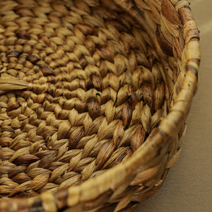 Brown - Eco-Friendly Water Hyacinth Round Tray 03