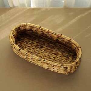Brown - Eco-Friendly Water Hyacinth Oval Tray 02