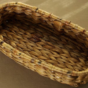 Brown - Eco-Friendly Water Hyacinth Oval Tray 02
