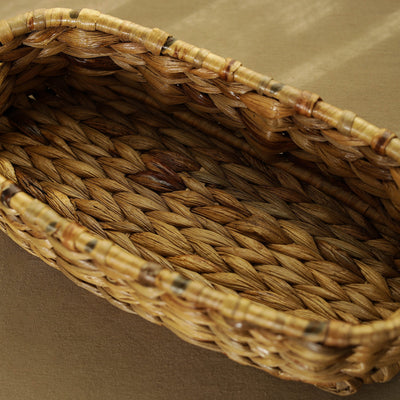 Brown - Eco-Friendly Water Hyacinth Oval Tray 02